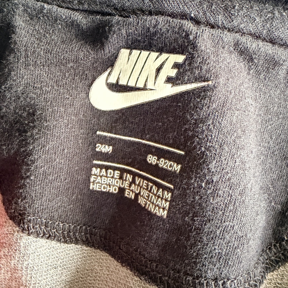 Baby Nike Tech Fleece Hooded Jumpsuit 24M Gray Camo Coverall Full Zip One Piece - Picture 2 of 11
